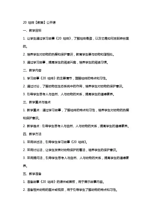 20 咕咚【教案】公开课