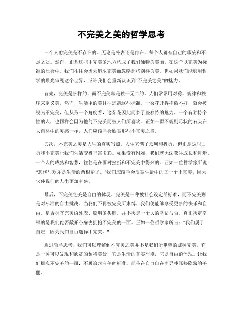不完美之美的哲学思考