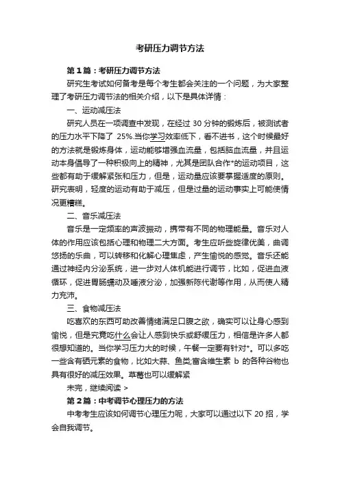 考研压力调节方法