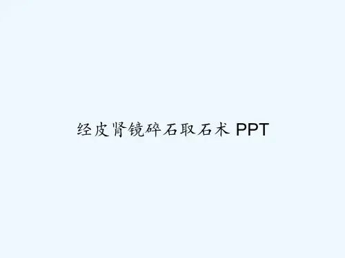 经皮肾镜碎石取石术 PPT