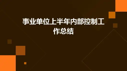事业单位上半年内部控制工作总结PPT