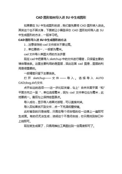 CAD图形如何导入进SU中生成图形