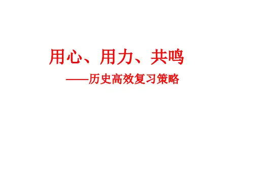 用心、用力、共鸣——2024届高三历史高效复习策略课件
