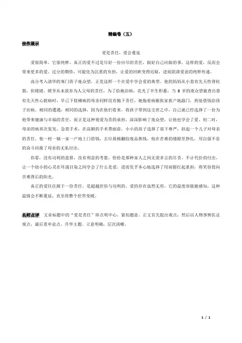 2023年中考语文优秀作文范文 (2)