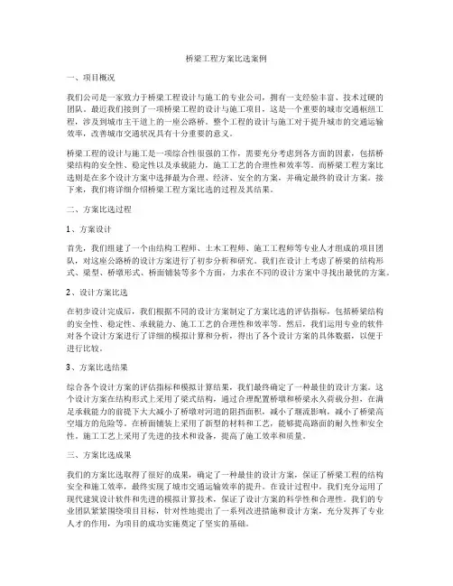 桥梁工程方案比选案例