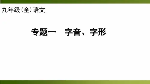 部编版九年级(全)语文专题一：字音、字形(课件)
