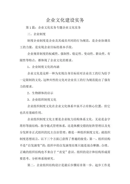 企业文化建设实务