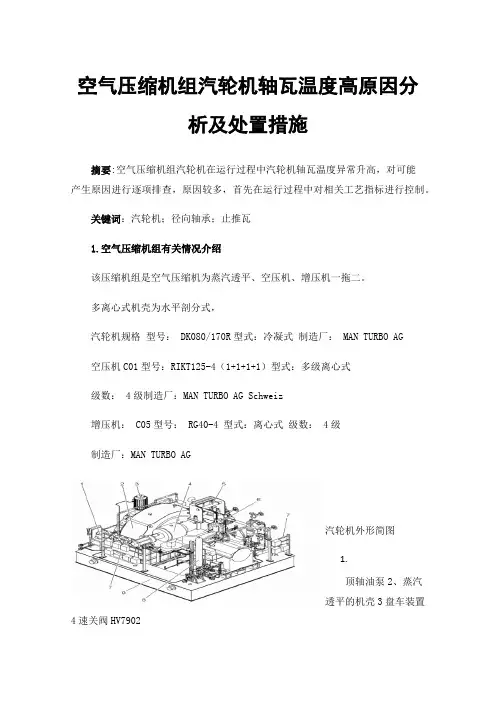 空气压缩机组汽轮机轴瓦温度高原因分析及处置措施