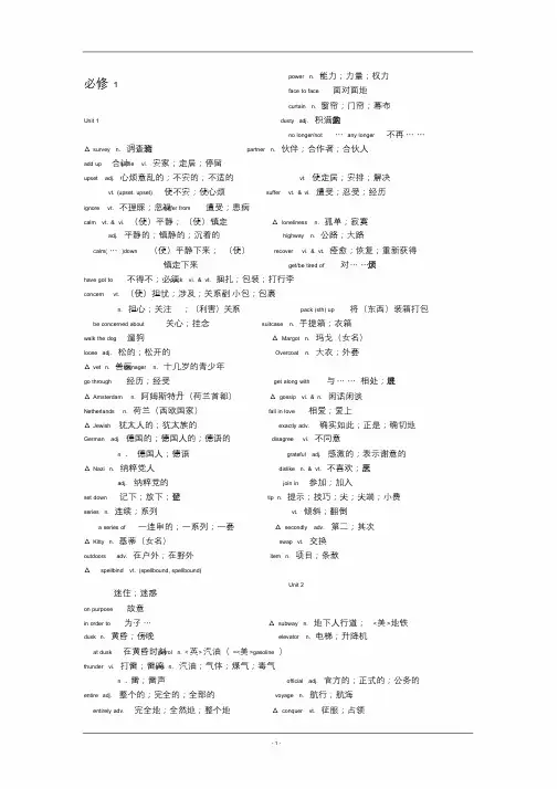 人教版高中英语全部单词表