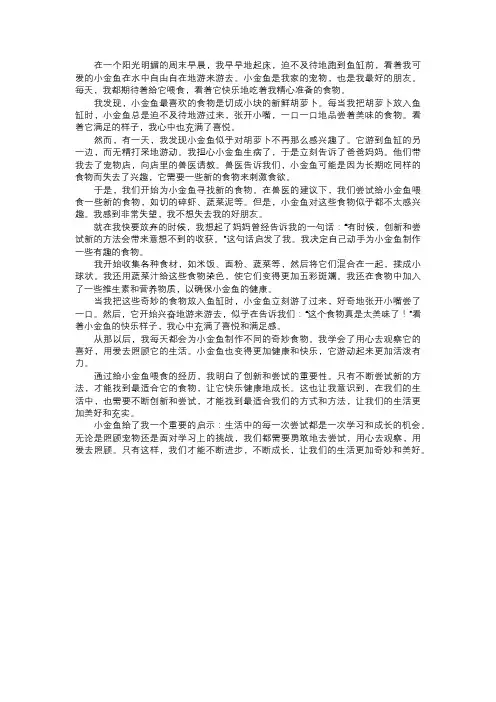 我给小金鱼的奇妙喂食