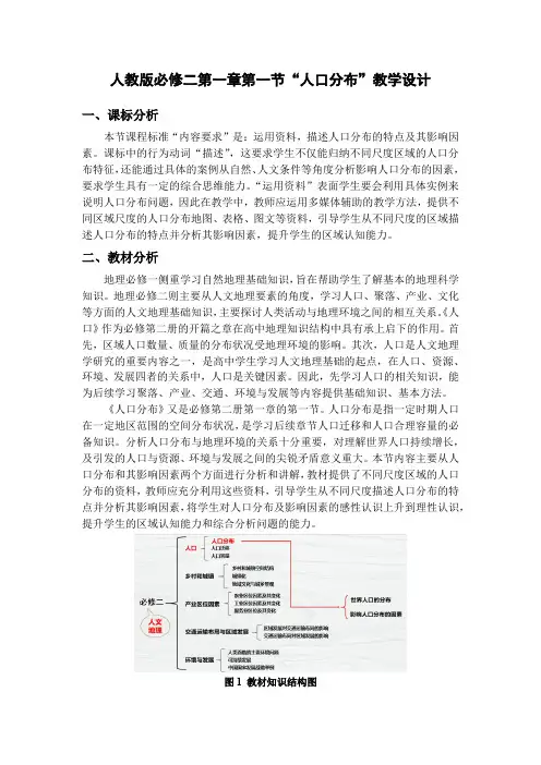 地理人教版高中必修二(2019年新编)1-1人口分布教学设计