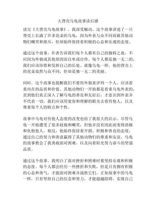 大背壳乌龟故事读后感