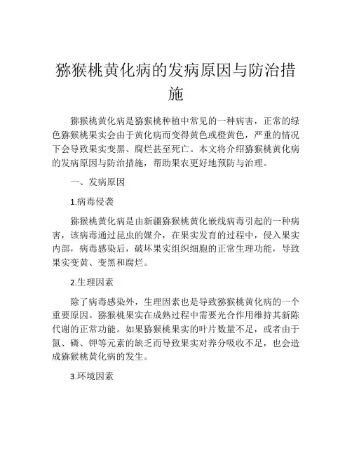 猕猴桃黄化病的发病原因与防治措施