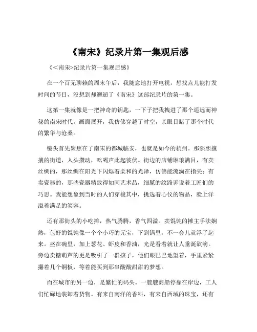 《南宋》纪录片第一集观后感