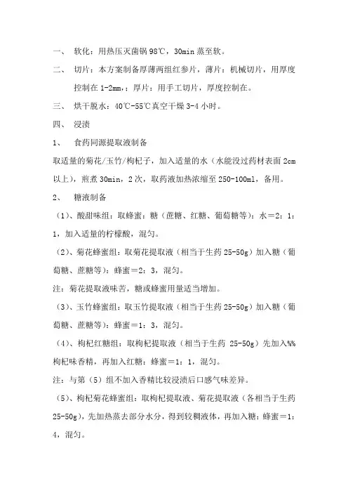 红参片制备方案