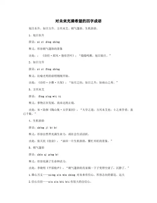 对未来充满希望的四字成语