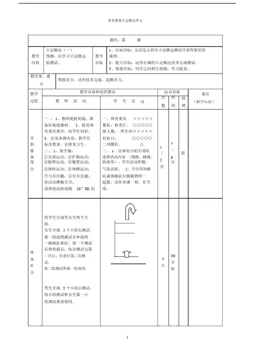 (完整word版)立定跳远教案集.doc