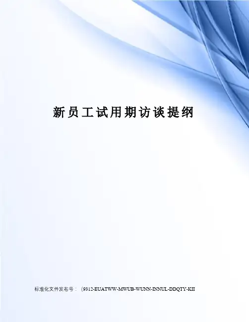 新员工试用期访谈提纲