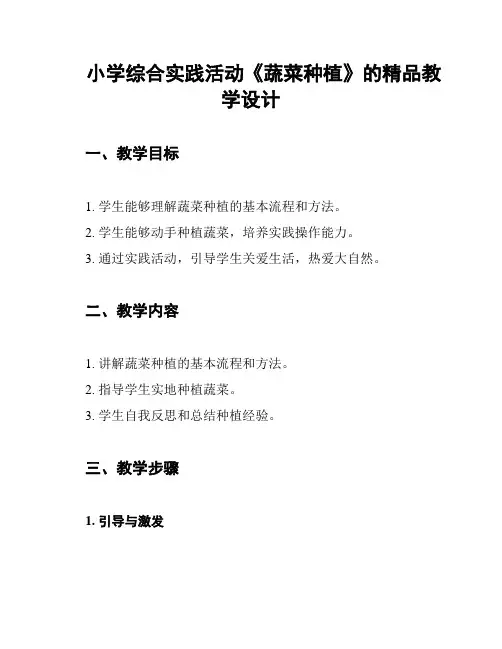 小学综合实践活动《蔬菜种植》的精品教学设计