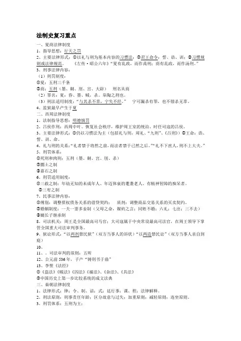 法制史复习重点