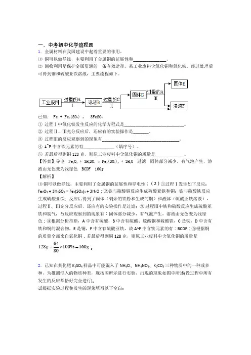 中考化学复习《流程图》专项综合练习附答案