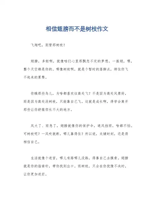 相信翅膀而不是树枝作文