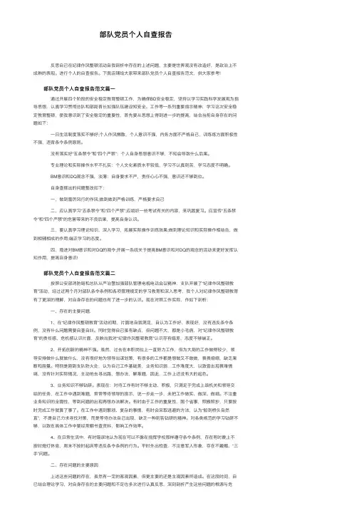 部队党员个人自查报告