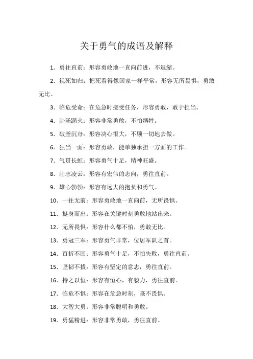 关于勇气的成语及解释
