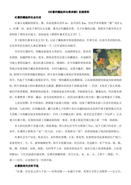 〖2021年整理〗《拓展资料吐蕃的崛起和向唐求婚》优秀教案