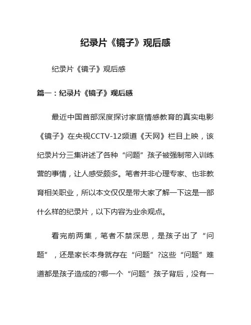 纪录片《镜子》观后感
