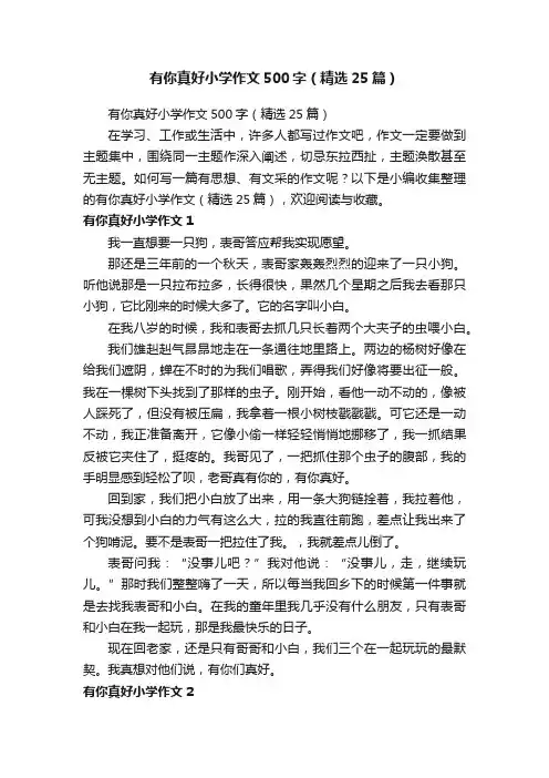 有你真好小学作文500字（精选25篇）