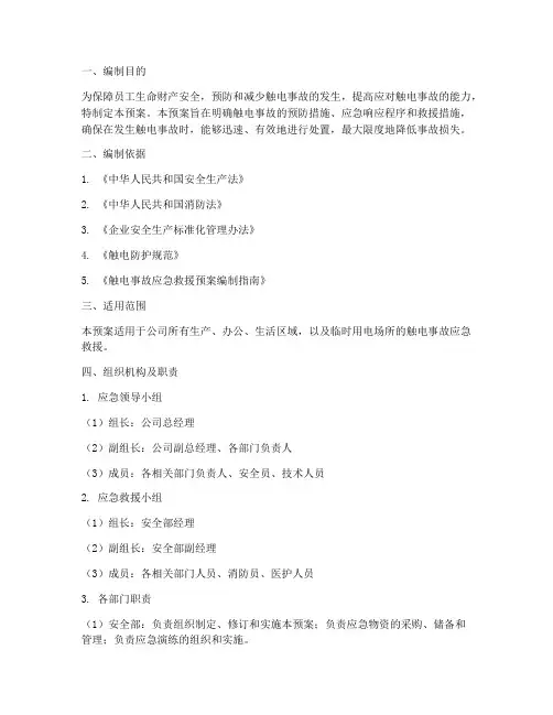 触电事故安全专项应急预案