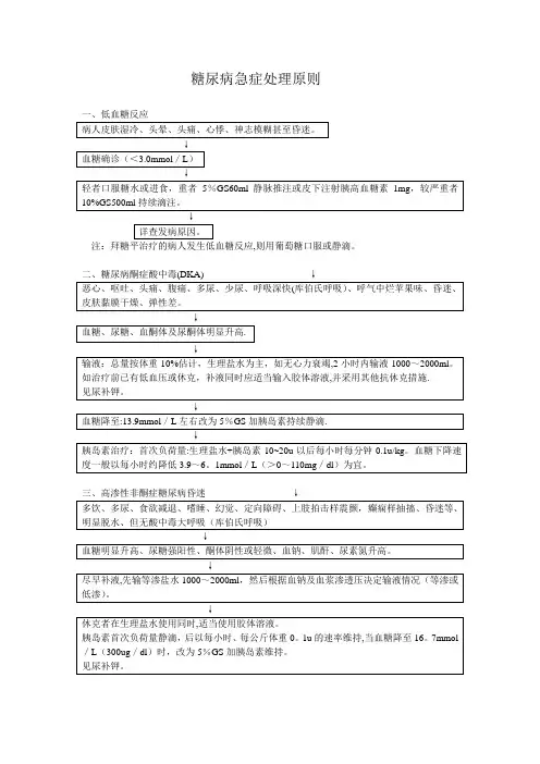 糖尿病急症处理原则