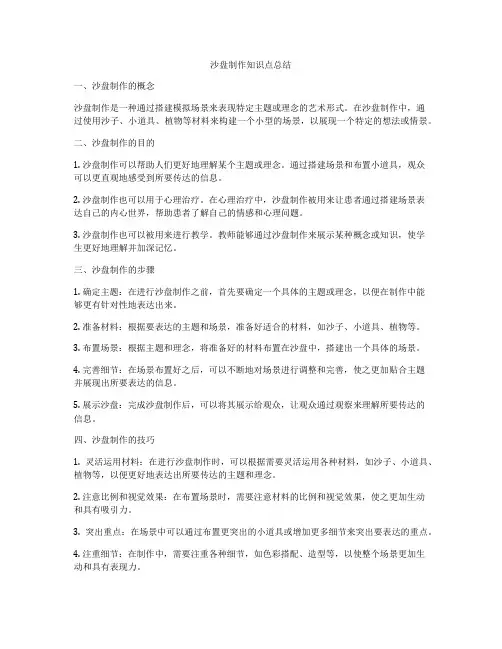 沙盘制作知识点总结