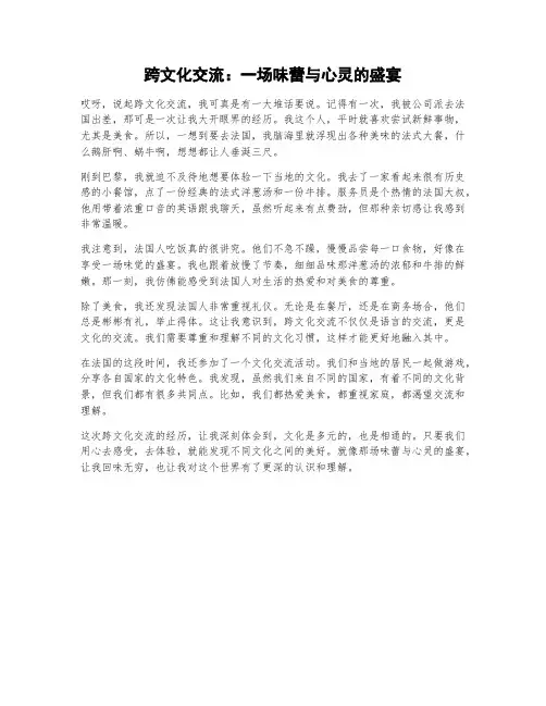 我对于跨文化交流的体会