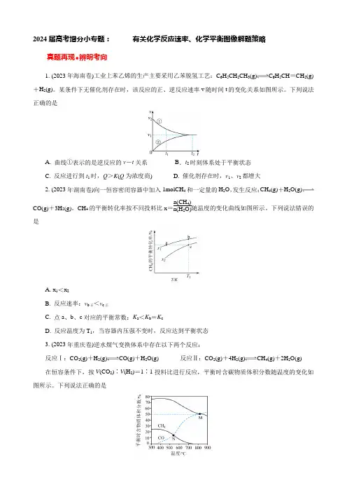 2024届高考化学增分小专题：《有关化学反应速率、化学平衡图像解题策略》(学生版)