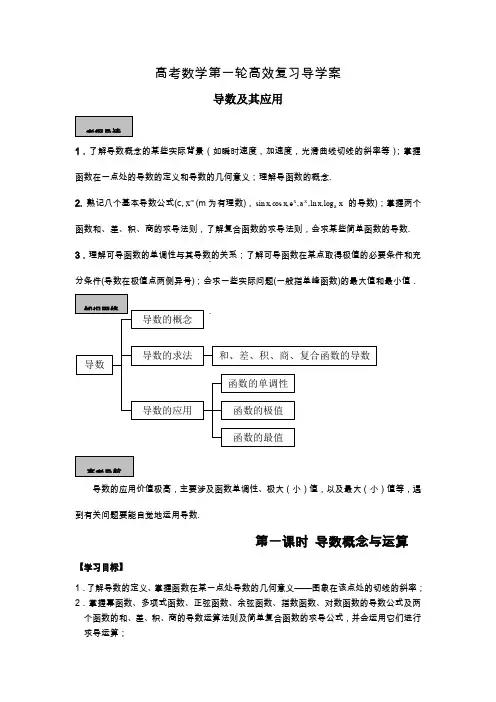 高考数学第一轮高效复习导学案-导数