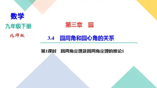 九年级下册北师大版数学习题课件  第三章 3.4 第1课时 圆周角定理及圆周角定理的推论1