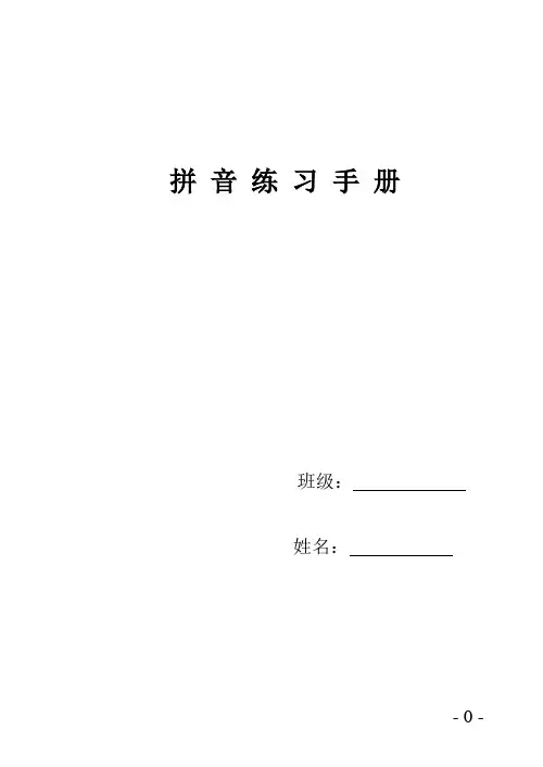小学一年级 拼音练习(全部)