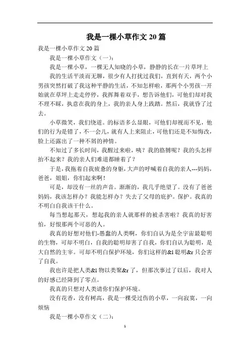 我是一棵小草作文20篇