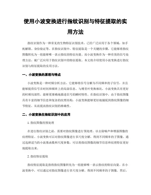 使用小波变换进行指纹识别与特征提取的实用方法