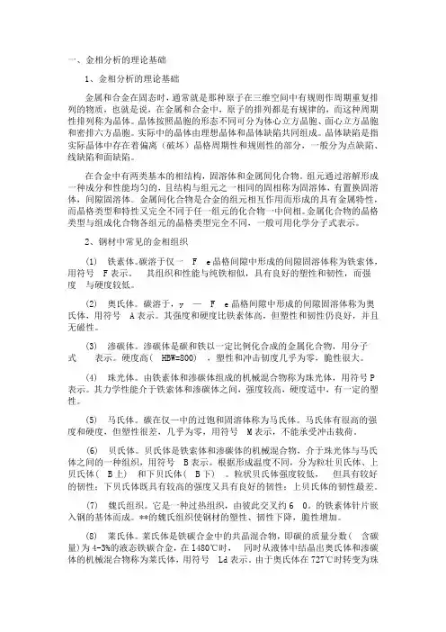 金相理论基础
