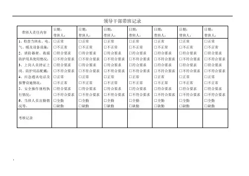 危险化学品企业领导干部带班记录