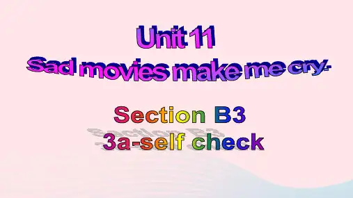 英语九年级全册Unit11SectionB3a-selfcheck教学课件 人教新目标版