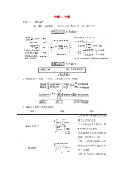高考生物二轮复习专题二代谢讲义