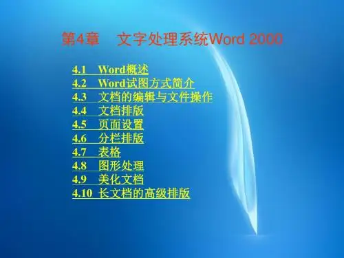 大学计算机文化基础(2000版)-电子教案  第4章