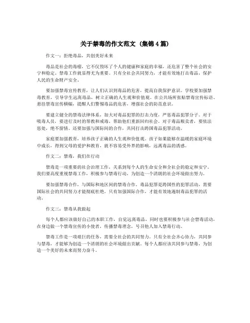关于禁毒的作文范文 (集锦4篇)
