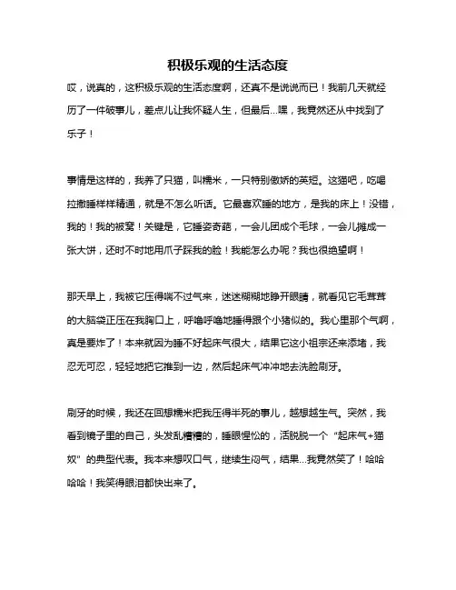 作文《积极乐观的生活态度》