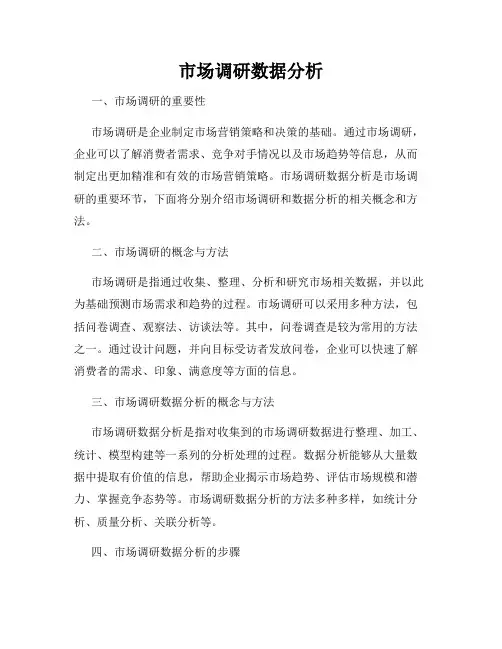 市场调研数据分析