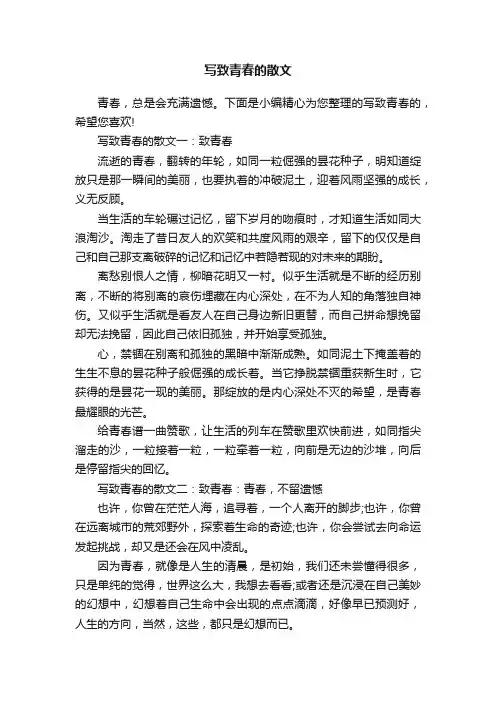 写致青春的散文